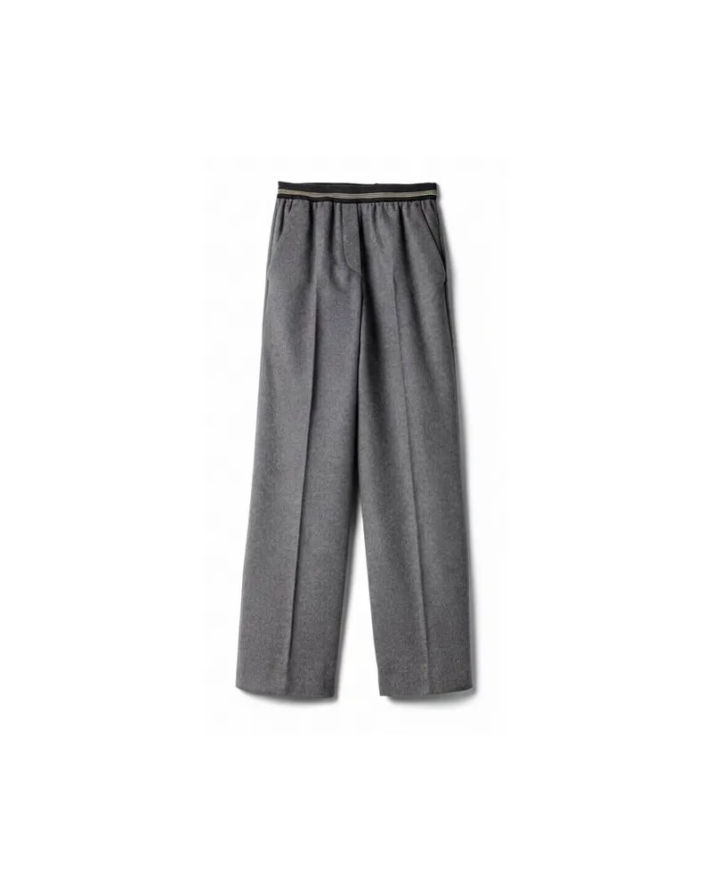 Miu Miu Damen Hose aus Wolle und Kaschmir Grau