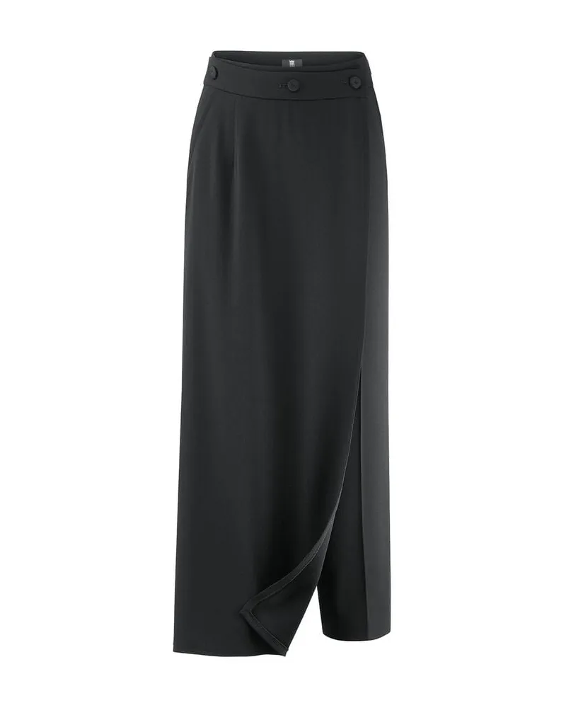 Riani Damen Wickelhose aus fließendem Satin Schwarz