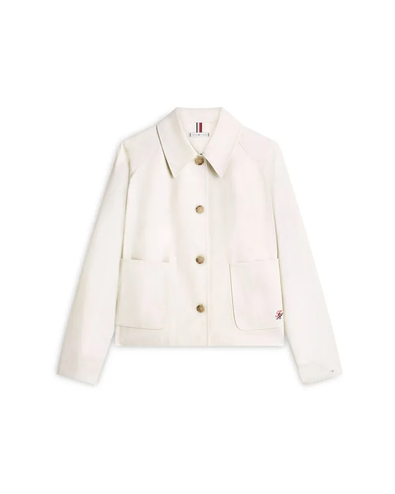 Tommy Hilfiger Damen Übergangsjacke aus Bio-Baumwolle Offwhite