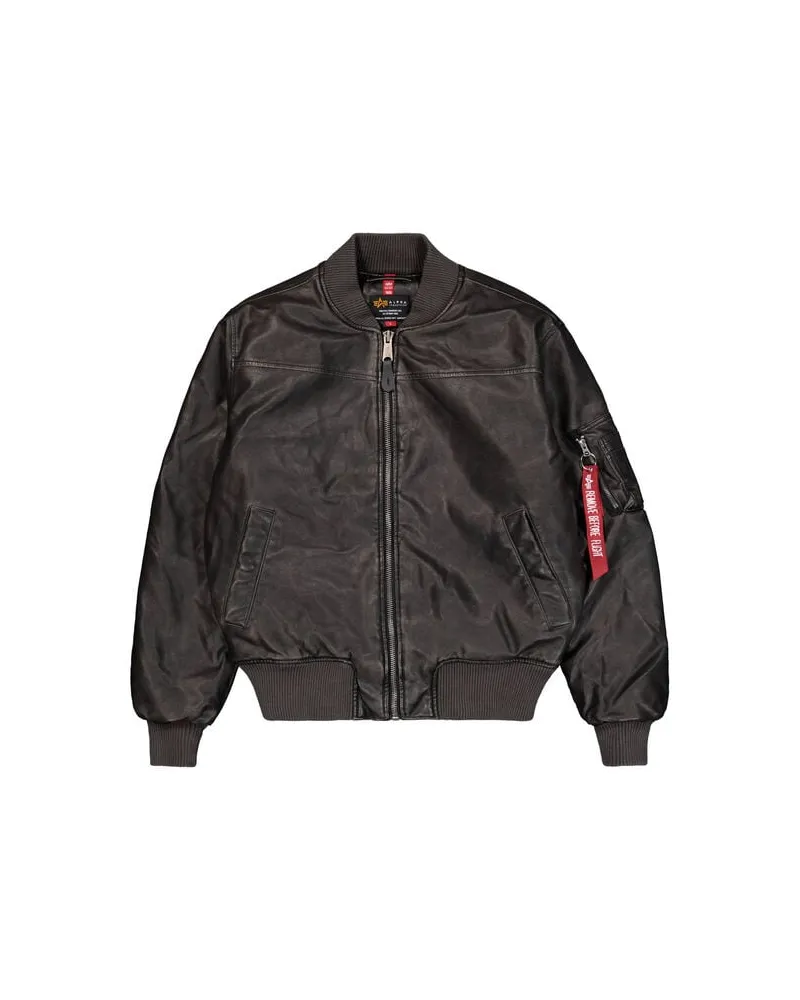 Alpha Industries Herren Bomberjacke MA-1 FL VINTAGE Regular Fit Schwarz