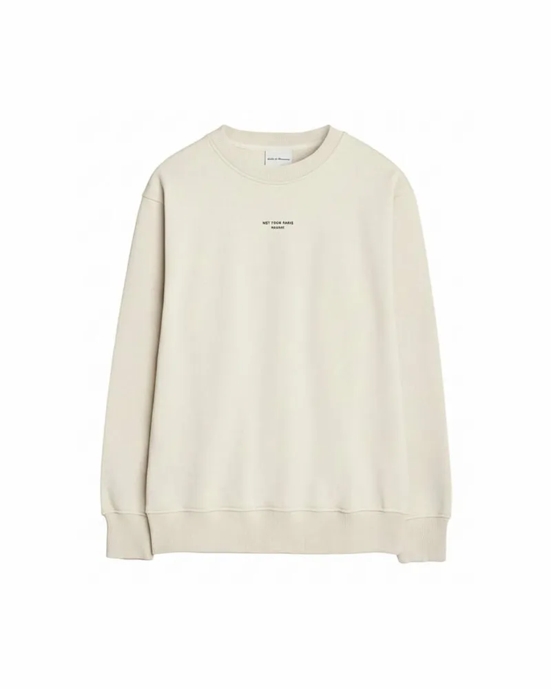 Drôle de Monsieur Herren Sweatshirt SLOGAN CLASSIQUE Offwhite