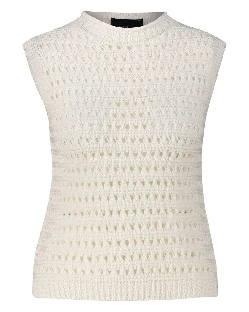Marc Cain Damen Pullunder aus Bio-Baumwolle Weiss