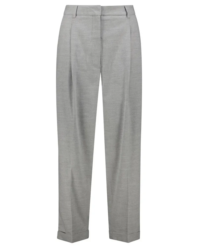 MUNTHE Damen Bundfaltenhose DOTE Loose Fit Grau