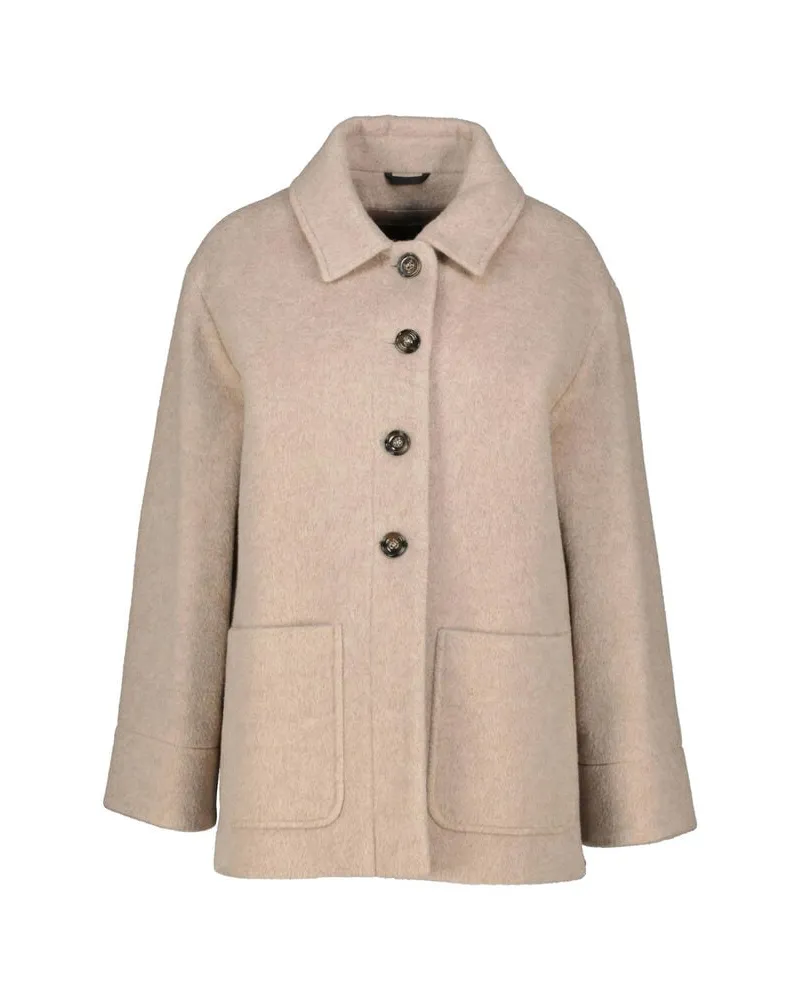 Cinzia Rocca Damen Übergangsjacke aus Alpaka-Woll-Mix Braun