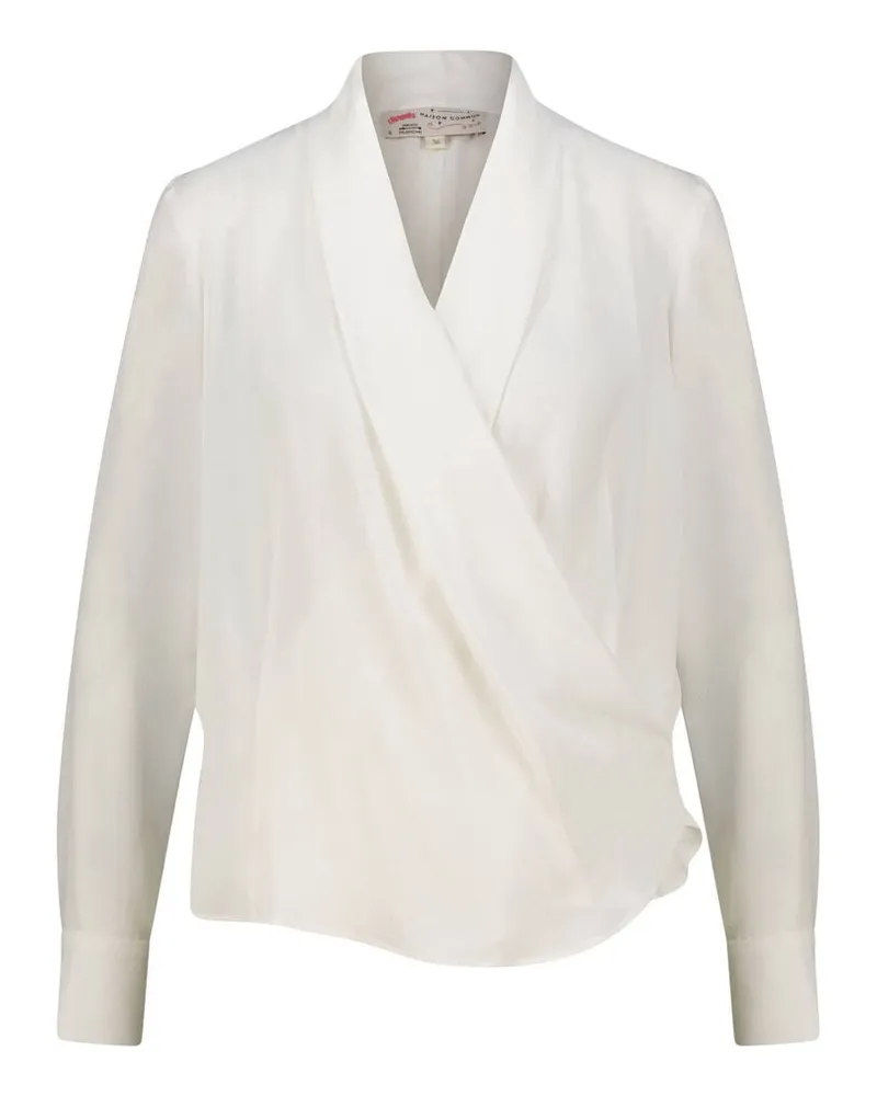 Maison Common Damen Bluse mit Seide Offwhite