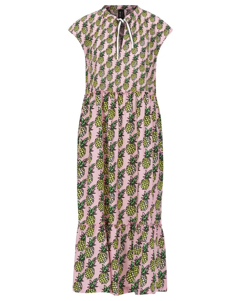 Marc Cain Damen Kleid im Allover-Ananas-Print Pink