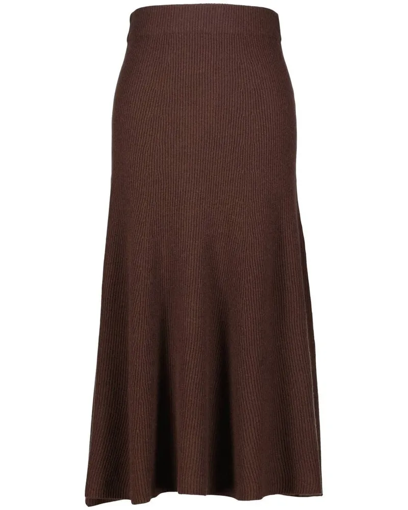 hemisphere Damen Strickrock aus Wolle und Kaschmir Taupe