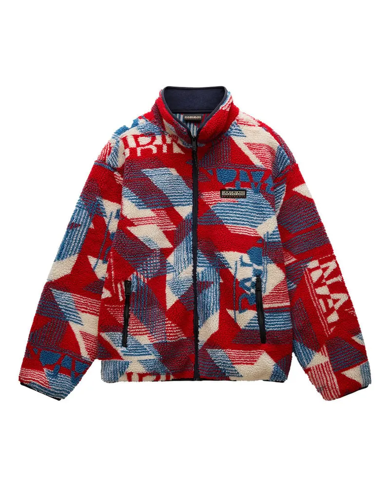 Napapijri Herren Fleecejacke ARGIENT Relaxed Fit Rot