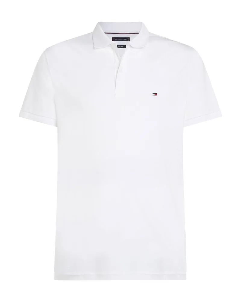 Tommy Hilfiger Herren Poloshirt Regular Fit Kurzarm Weiß