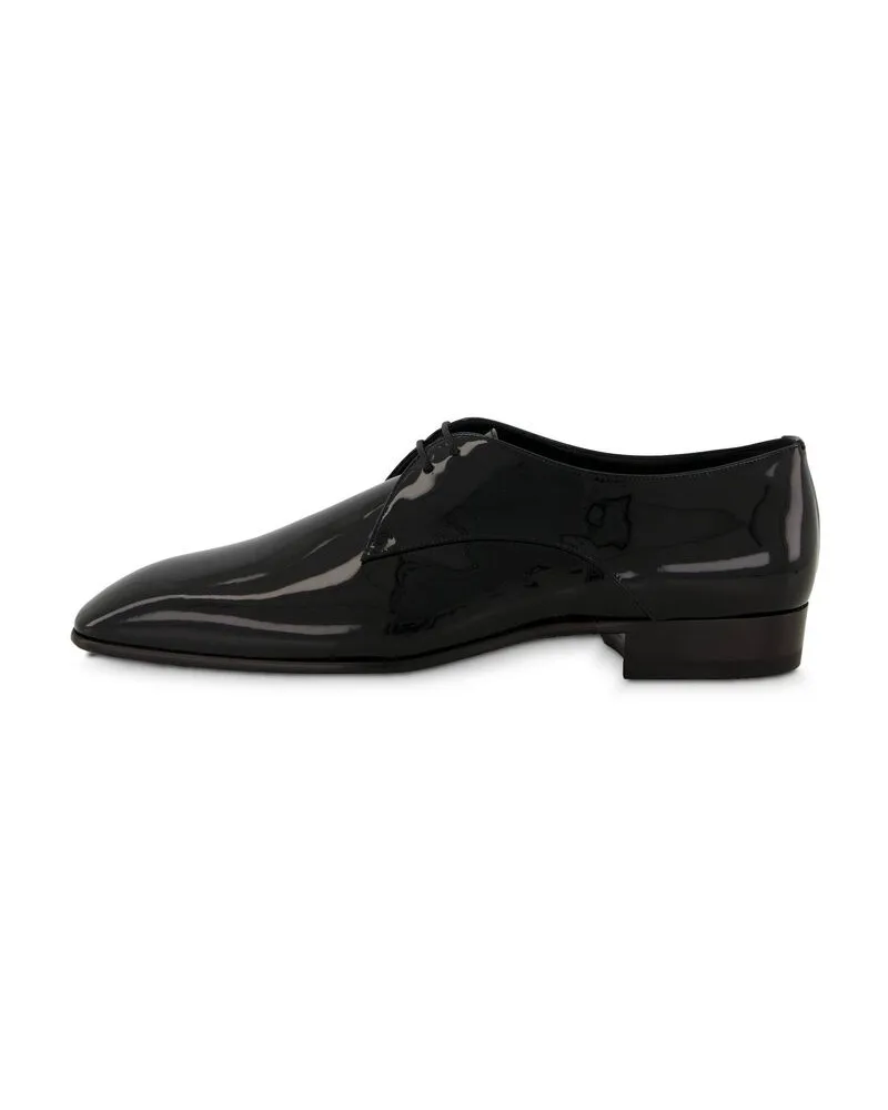 Saint Laurent Herren Derby GABRIEL aus Lackleder Schwarz