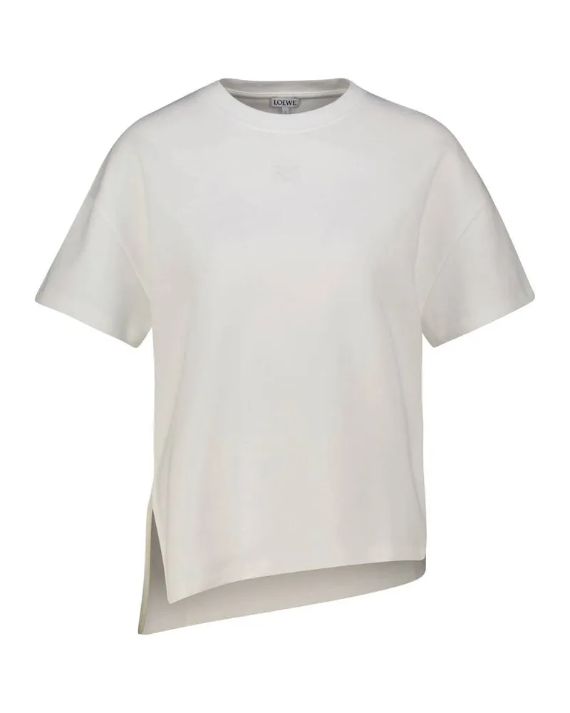 Loewe Damen T-Shirt asymmetrisch Weiss