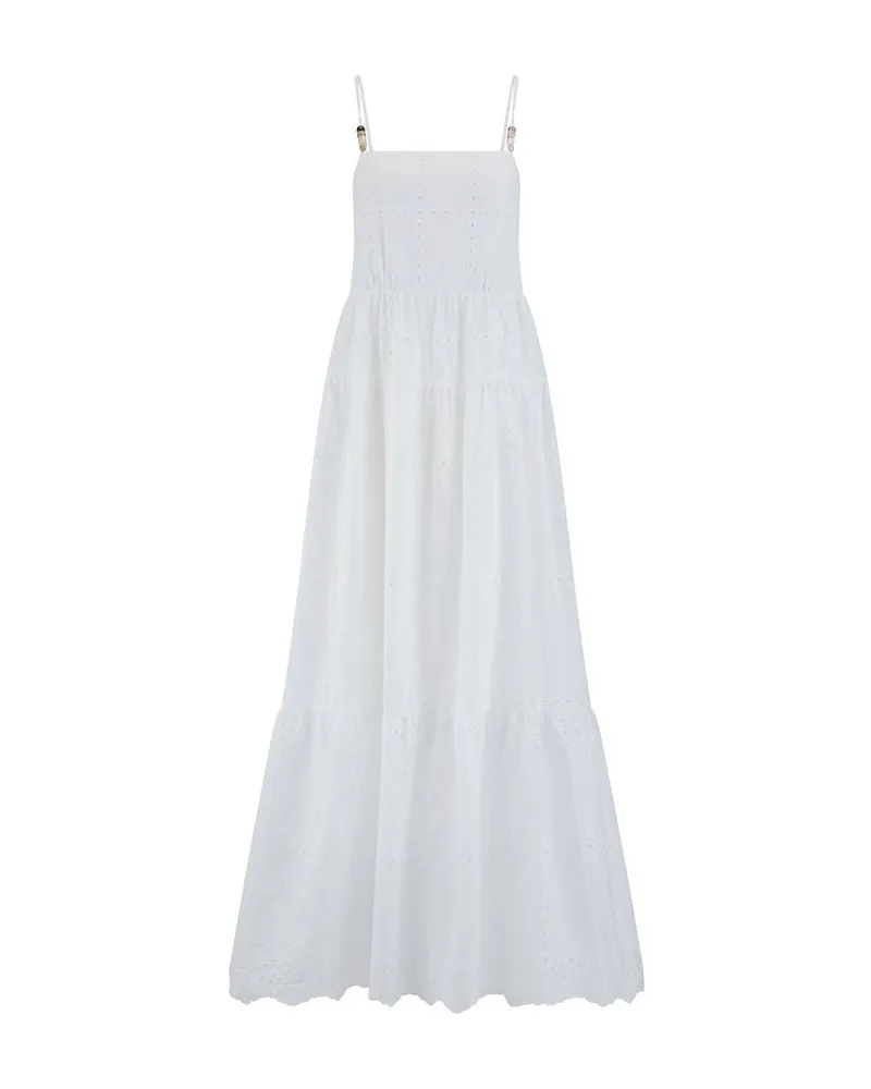 Riani Damen Kleid aus Baumwolle Weiss