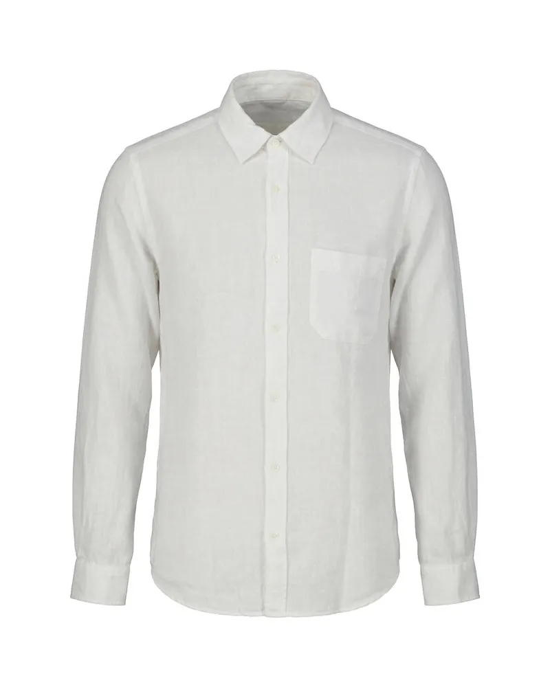 Closed Herren Hemd aus Leinen Weiss