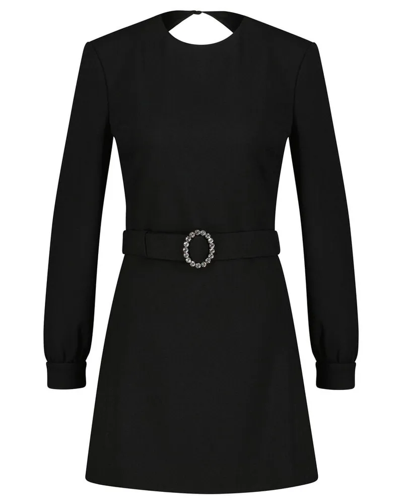 Saint Laurent Damen Minikleid mit Seidenfutter Schwarz