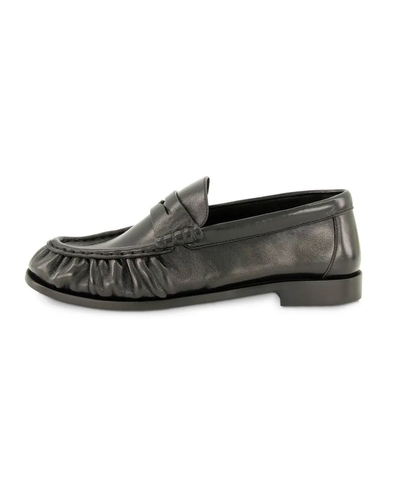 Saint Laurent Damen Penny Loafer aus Leder Schwarz