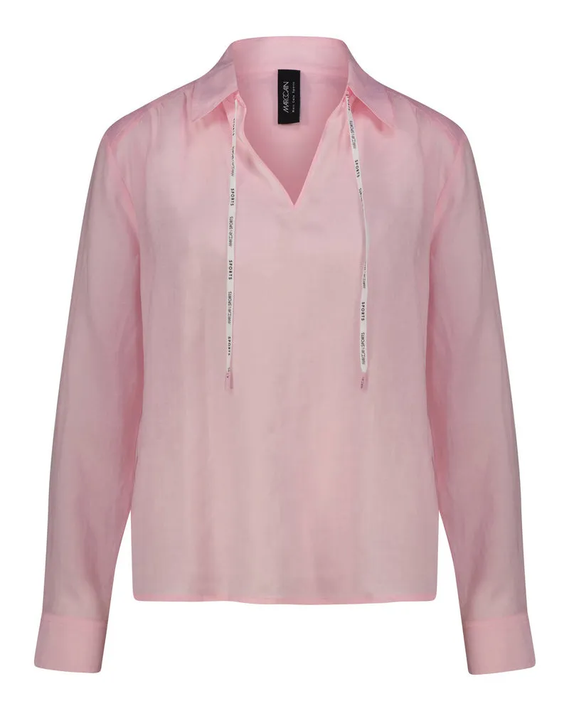 Marc Cain Damen Tunikabluse aus Ramie Relaxed Fit Pink