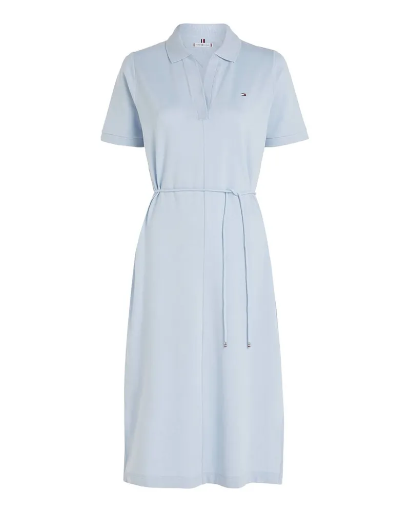 Tommy Hilfiger Damen Polokleid mit Bindegürtel Bleu