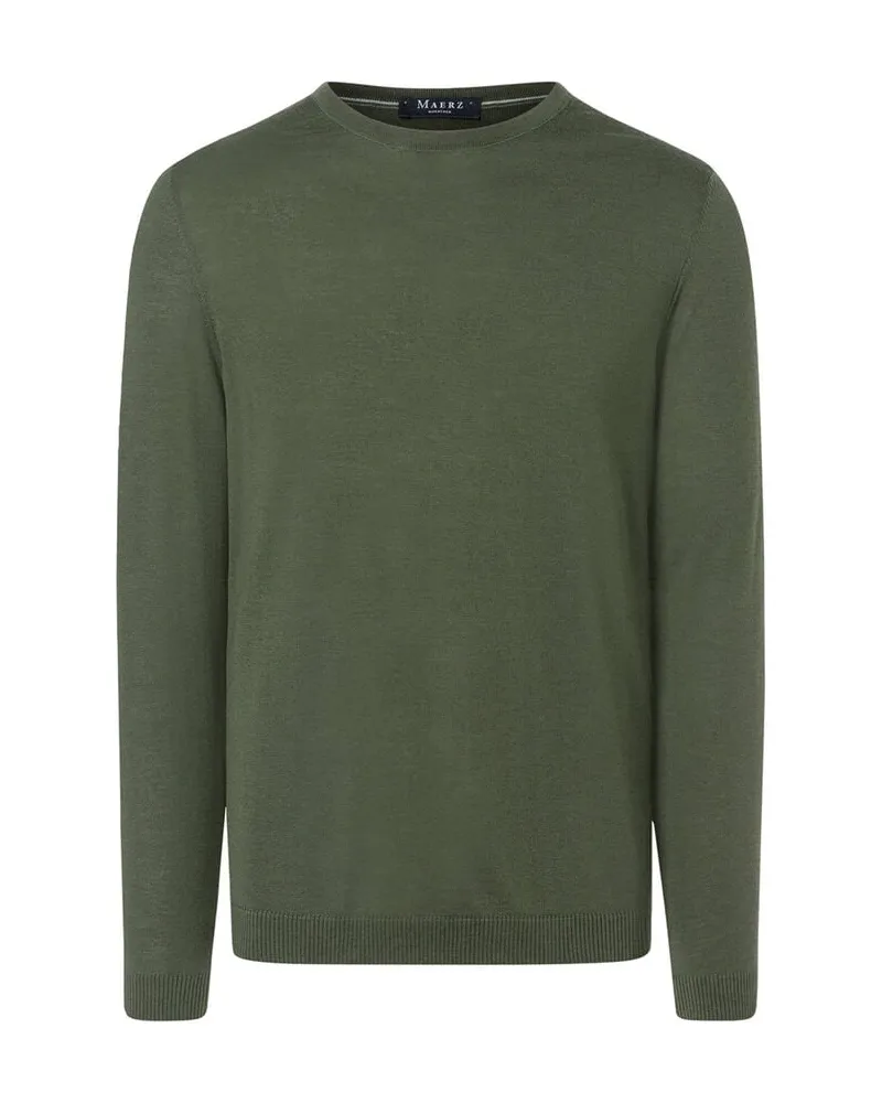 Maerz Herren Strickpullover aus Wolle Oliv