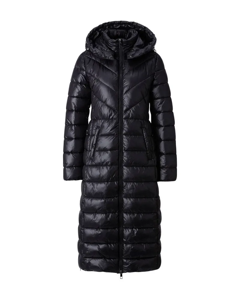 Rich&Royal Damen Steppmantel mit Kapuze LONG PUFFER Schwarz