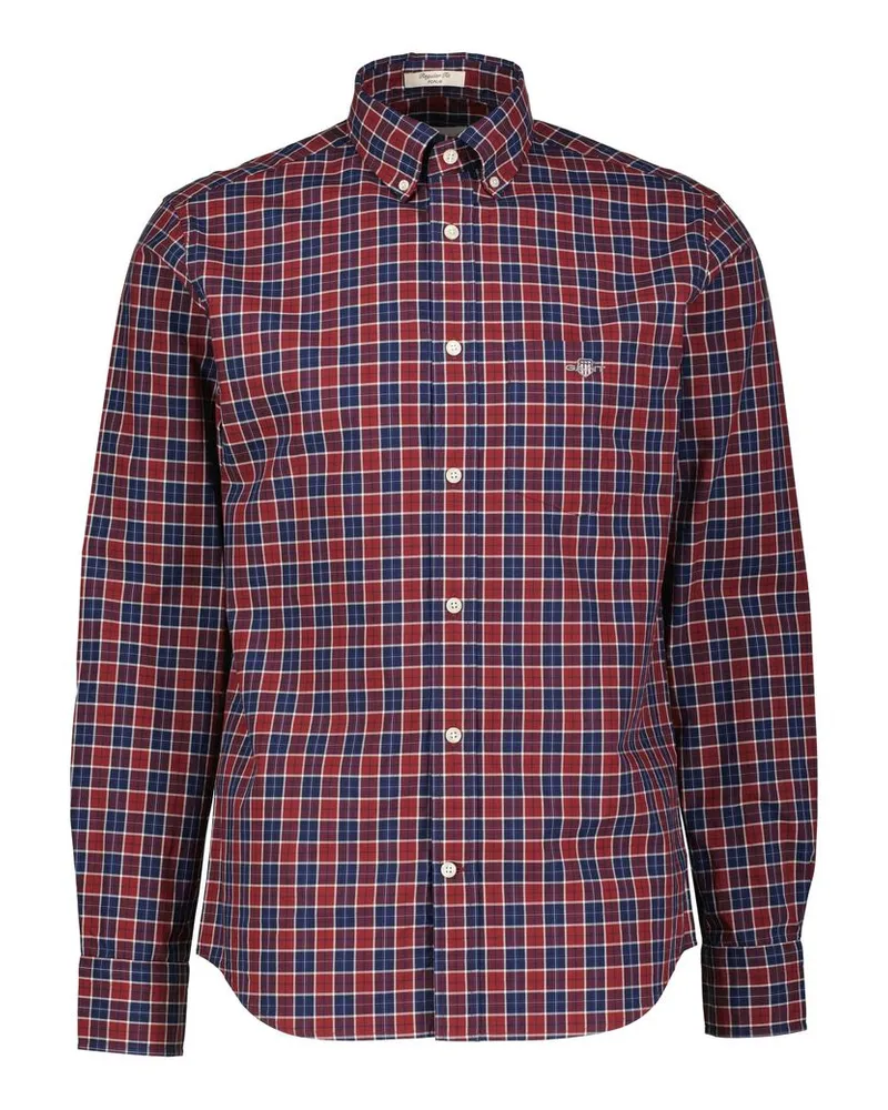 Gant Herren Hemd aus Baumwolle REG CLASSIC POPLIN CHECK Regular Fit Rot