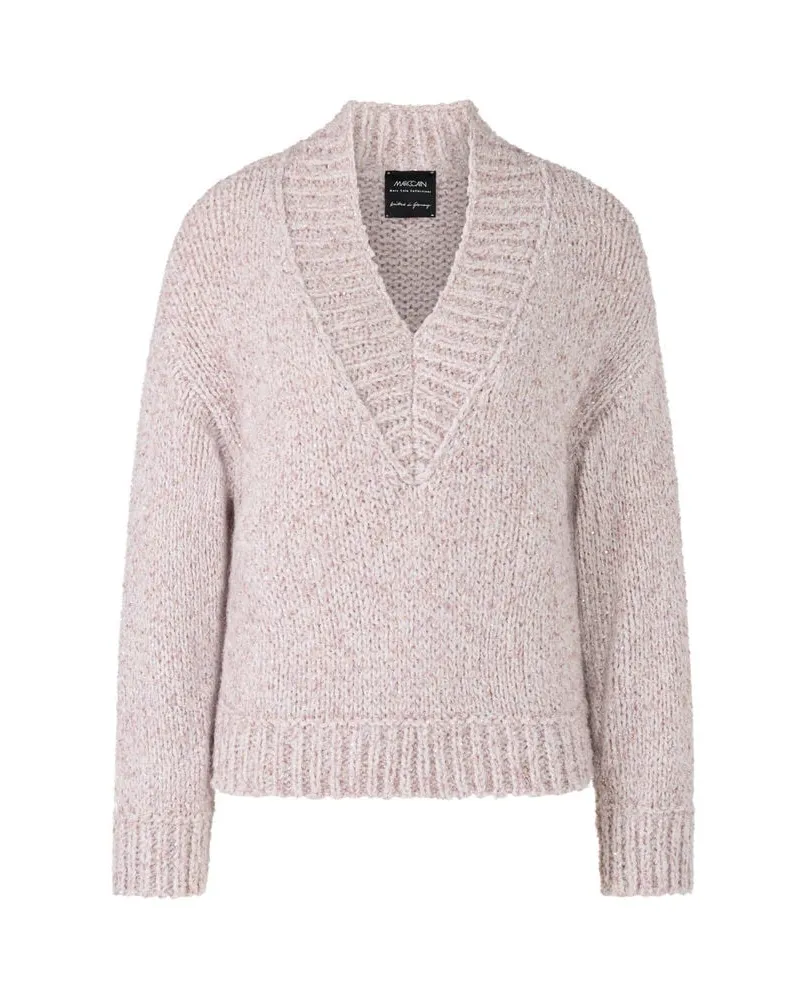 Marc Cain Damen Strickpullover mit Mohair und Alpaka Taupe