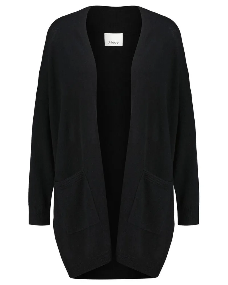 ALLUDE Damen Strickjacke aus Wolle und Kaschmir Schwarz