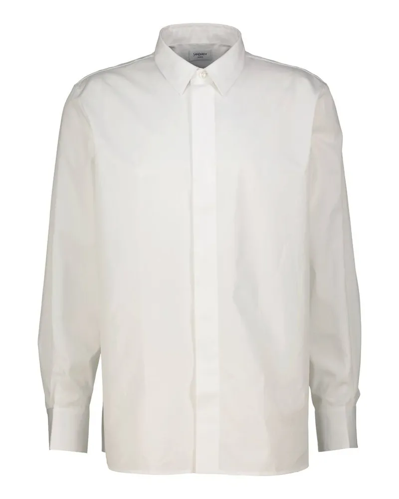 Saint Laurent Herren Hemd aus Baumwolle CASSANDRE Weiss