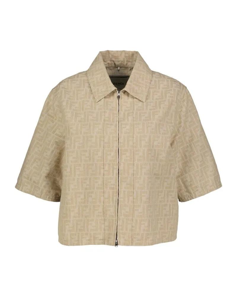 Fendi Damen Jacke CHAMBRAY FF JACKET Sand