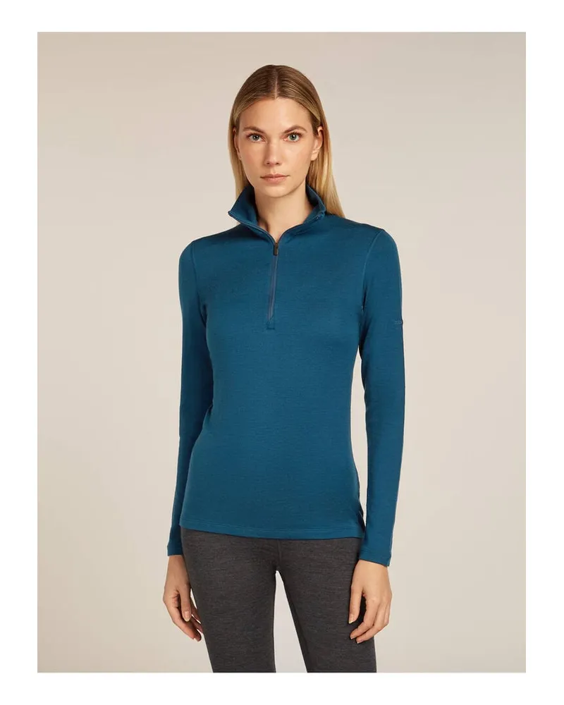 Icebreaker Damen Longsleeve aus Merinowolle 260 TECH Slim Fit Blau