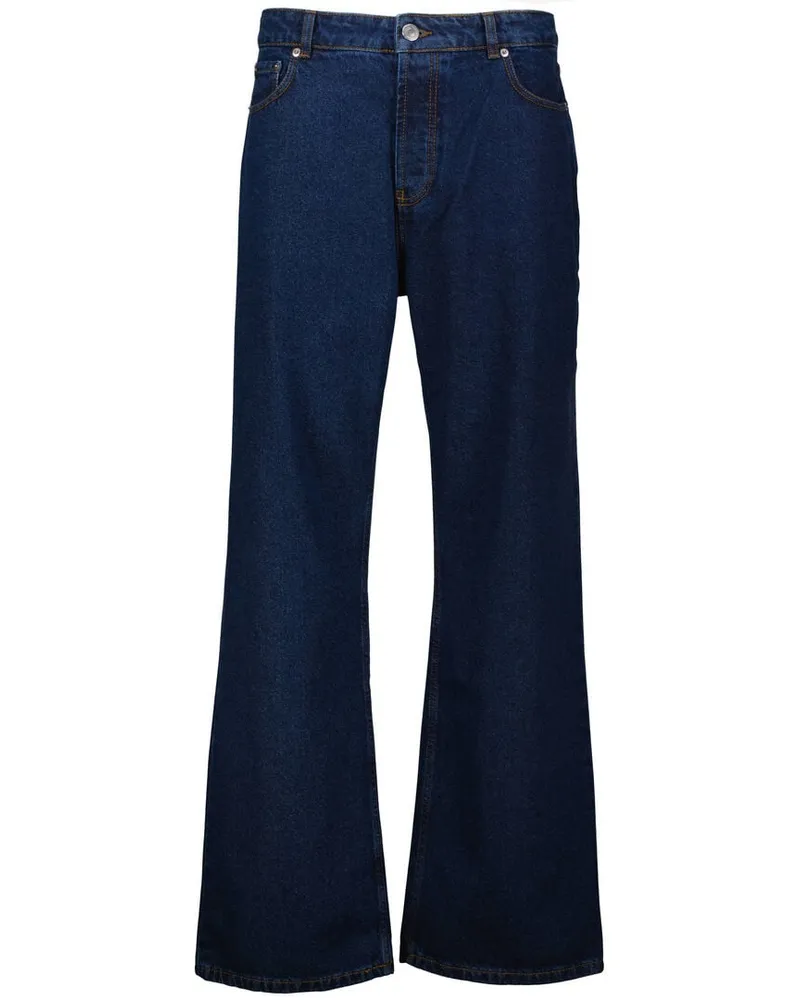 AMI Paris Herren Jeans aus Baumwolle Large Fit Indigo
