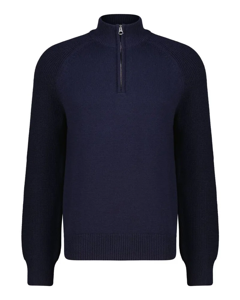 Belstaff Herren Pullover ASPECT QUARTER ZIP JUMPER Regular Fit aus Merinowolle Marine