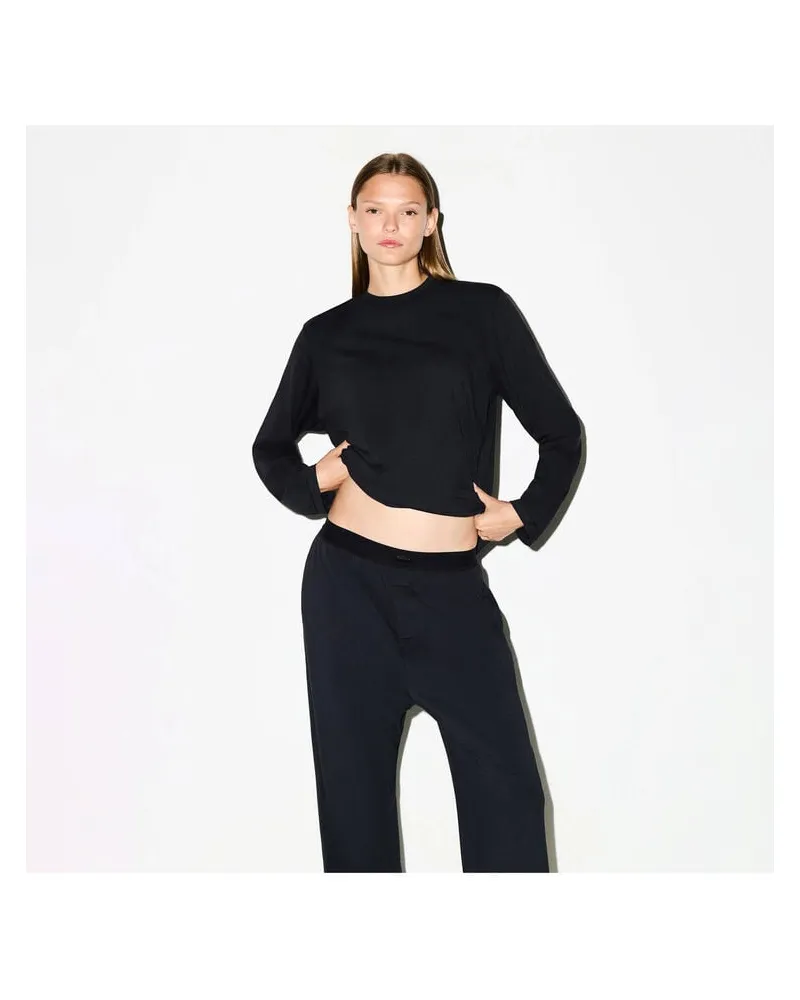 SKIMS Damen Stoffhose BOYFRIEND Loose Fit Schwarz