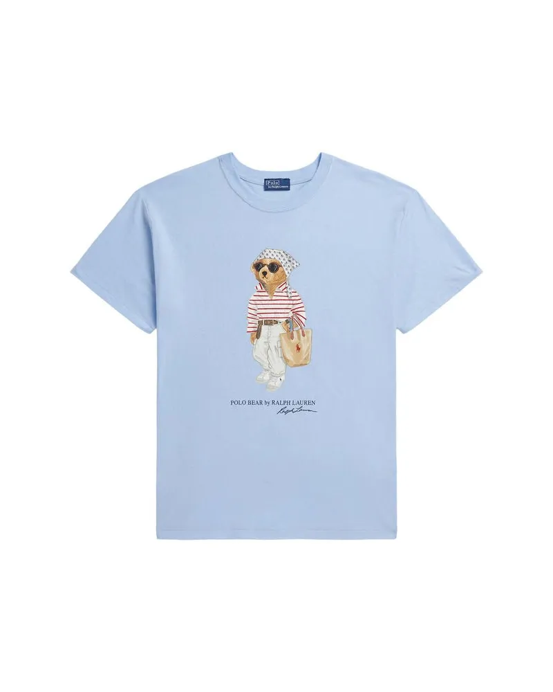 Ralph Lauren Damen T-Shirt mit Polo Bear Hellblau