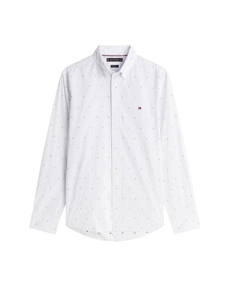 Tommy Hilfiger Herren Hemd FLEX POPLIN FIL A COUPE Bleu