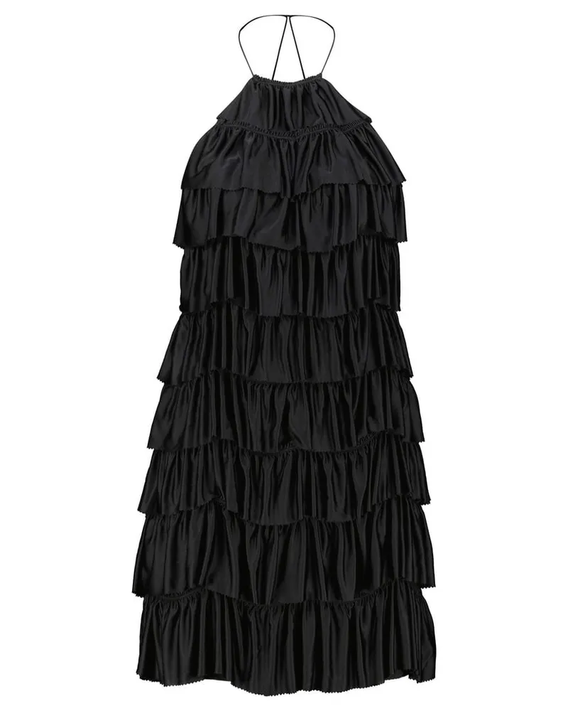 Tom Ford Damen Kleid LUSTROUS JERSEY RUFFLED COCKTAIL DRESS Schwarz