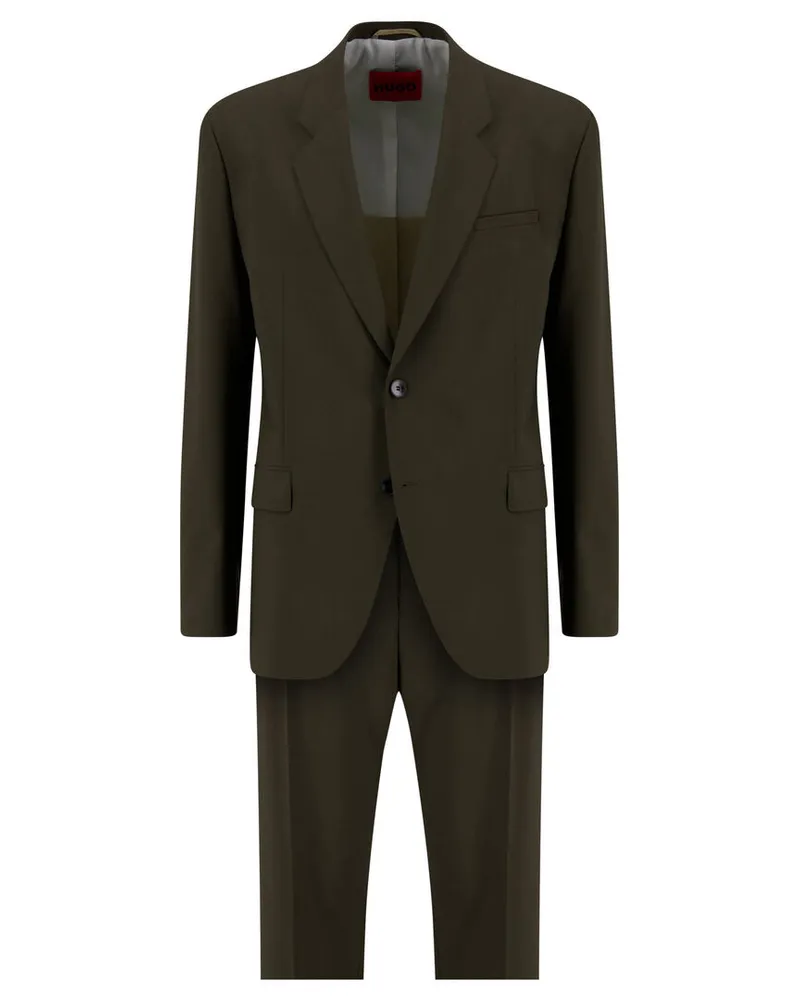 HUGO BOSS Herren Anzug aus Performance-Stretch mit Schurwolle Modern Fit Beige