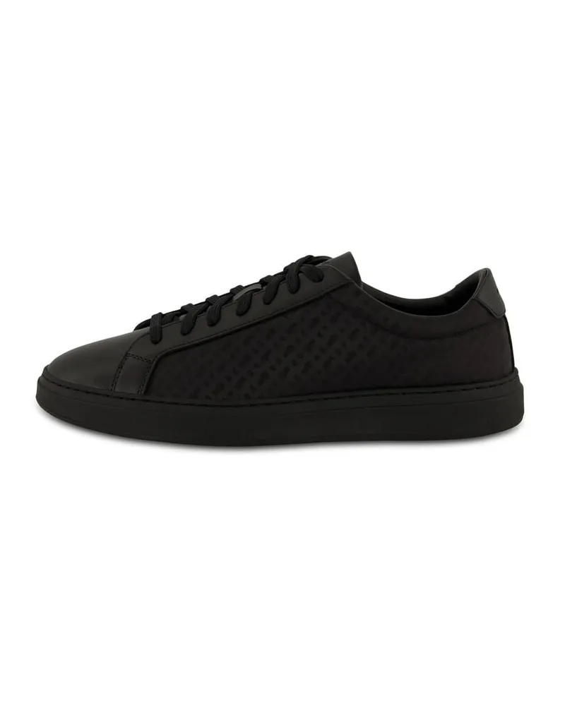 HUGO BOSS Herren Sneaker mit Leder KIERAN_TENN Schwarz