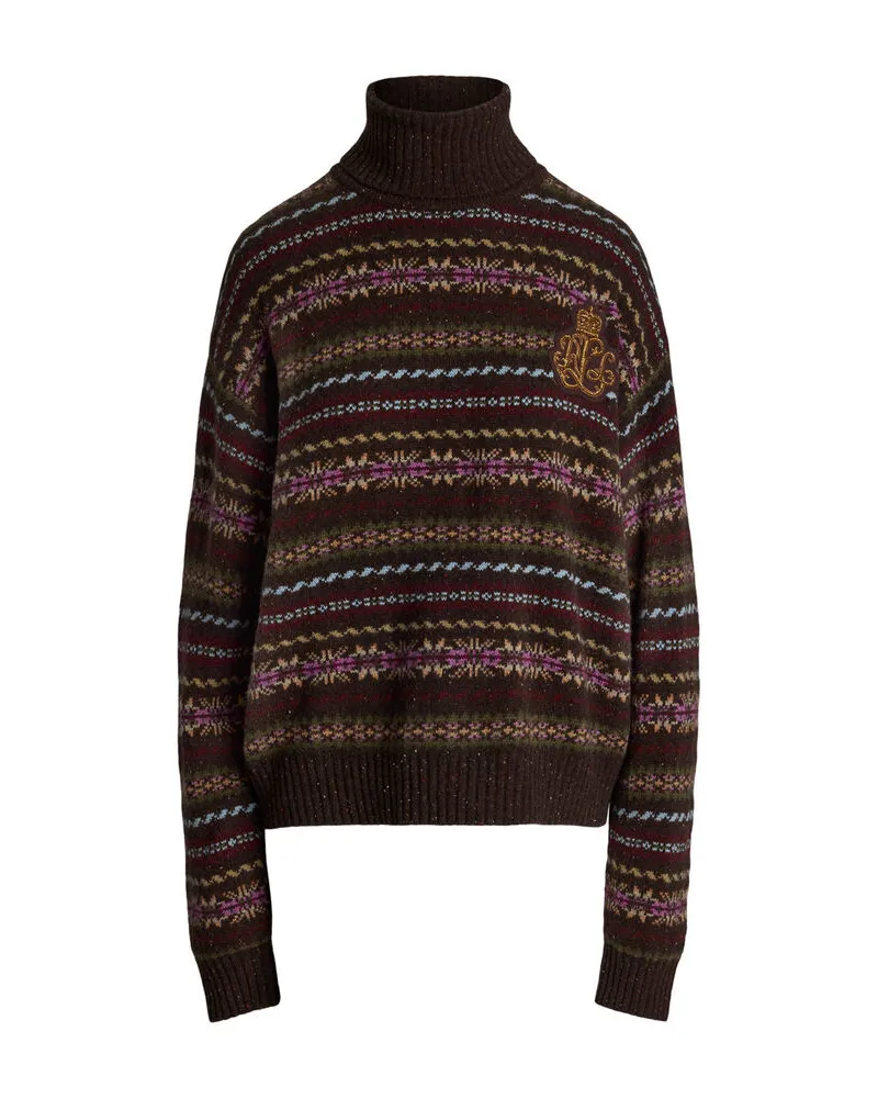 Ralph Lauren Damen Rollkragenpullover mit Wolle Braun