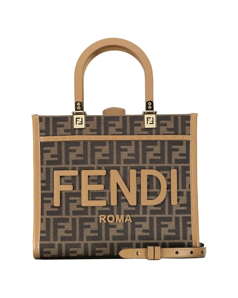 Fendi Damen Shopper SUNSHINE Small Braun