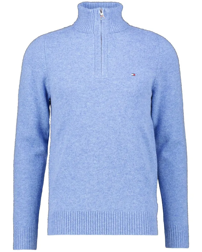 Tommy Hilfiger Herren Troyer mit Wolle LAMBSWOOL ZIP MOCK Denim
