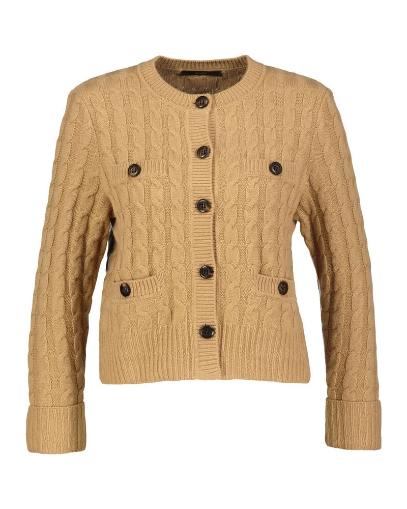 windsor. Damen Strickjacke aus Schurwolle und Kaschmir Coffee