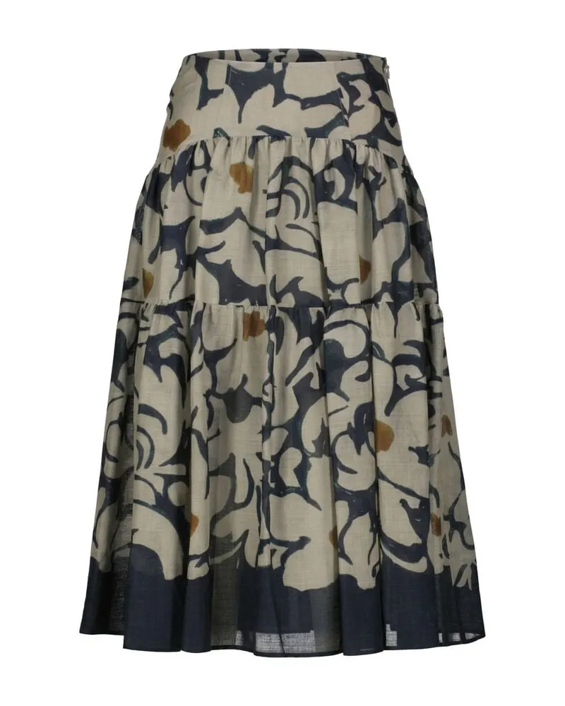 Luisa Cerano Damen Rock mit Blumenprint Grau