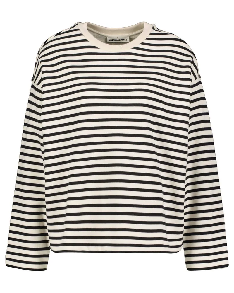 Armedangels Damen Sweatshirt FRANKAA STRIPE Schwarz