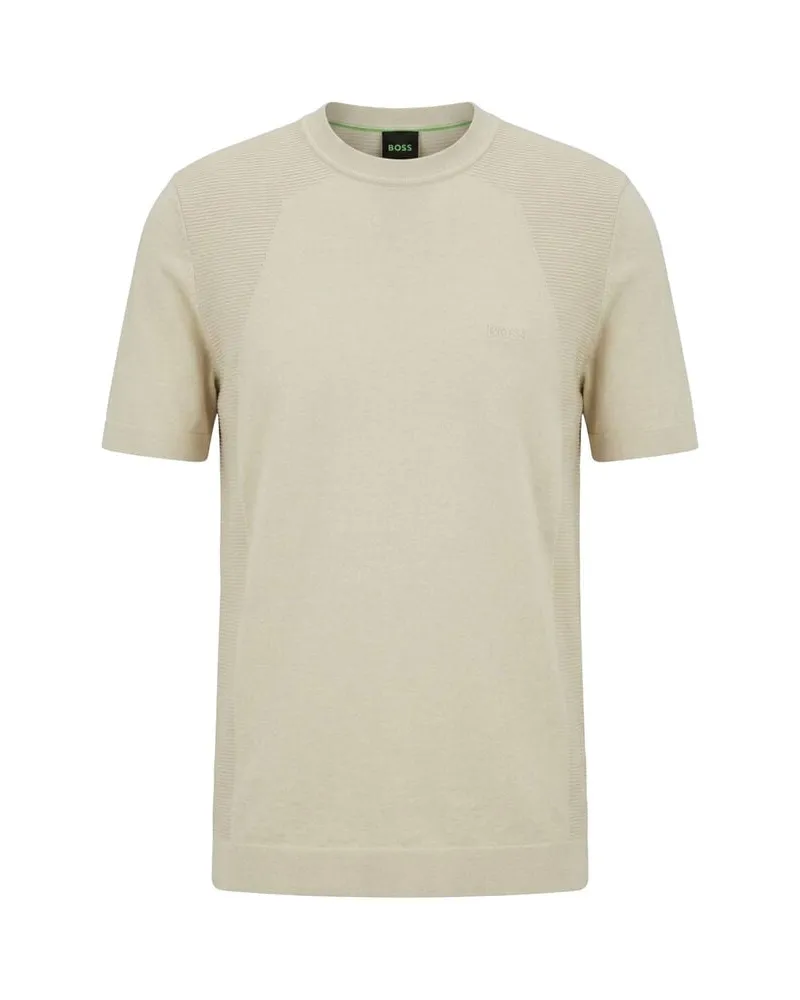HUGO BOSS Herren Pullover KN_MONUMENTUM-LITE Beige