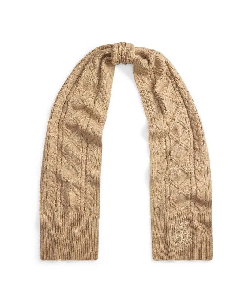 Ralph Lauren Damen Schal aus Wollmischung Camel