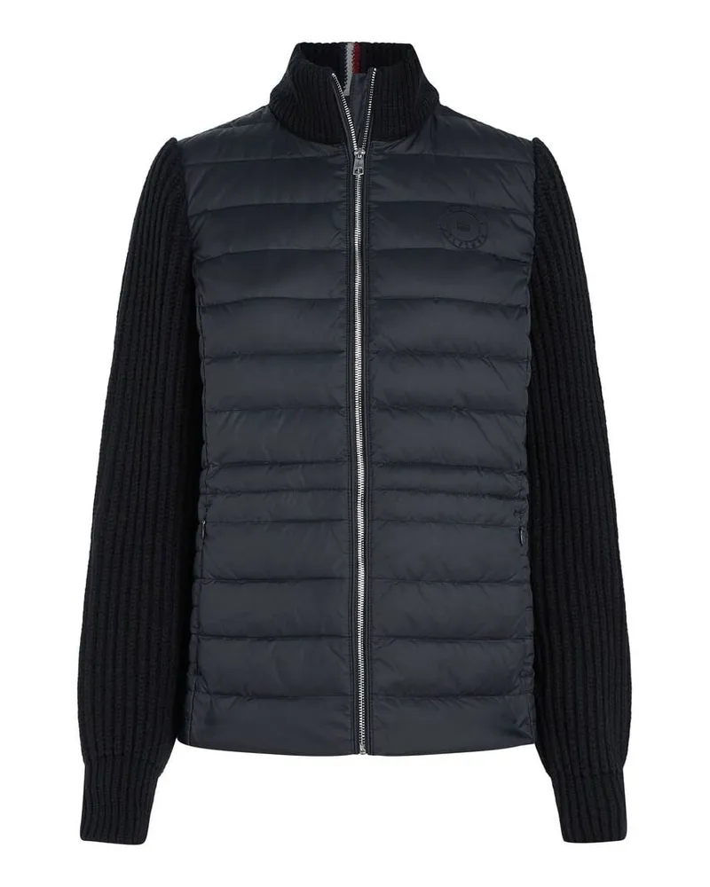 Tommy Hilfiger Damen Steppjacke KNIT MIX DOWN JACKET Schwarz