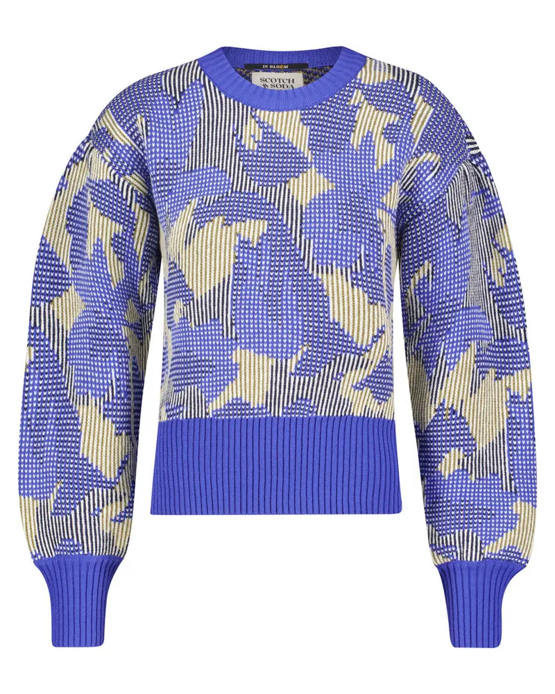 Scotch&Soda Damen Strickpullover ABSTRACT JACQUARD Blau