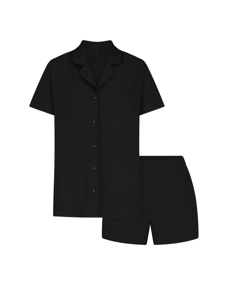 SKIMS Damen Schlafanzug SOFT LOUNGE SHORT SLEEP SET Schwarz