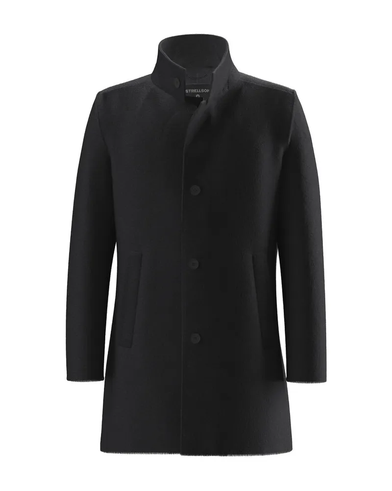 Strellson Herren Mantel FINCHLEY 2.0 Regular Fit aus Wollmischung Schwarz
