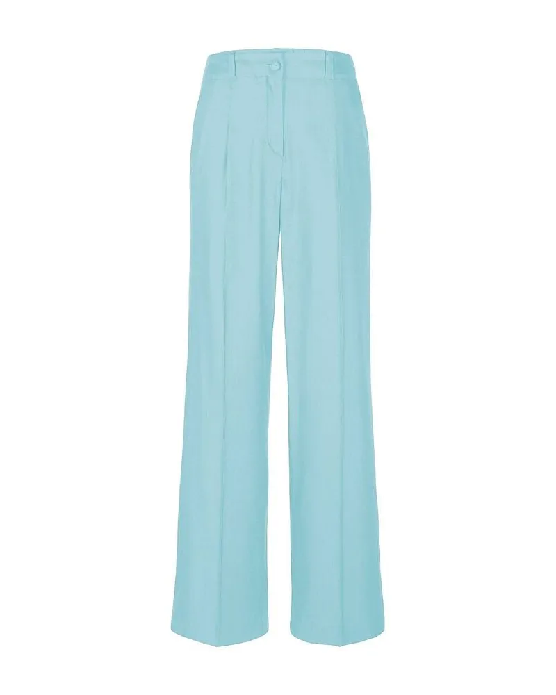 Riani Damen Hose mit Leinen Wide Fit Aqua